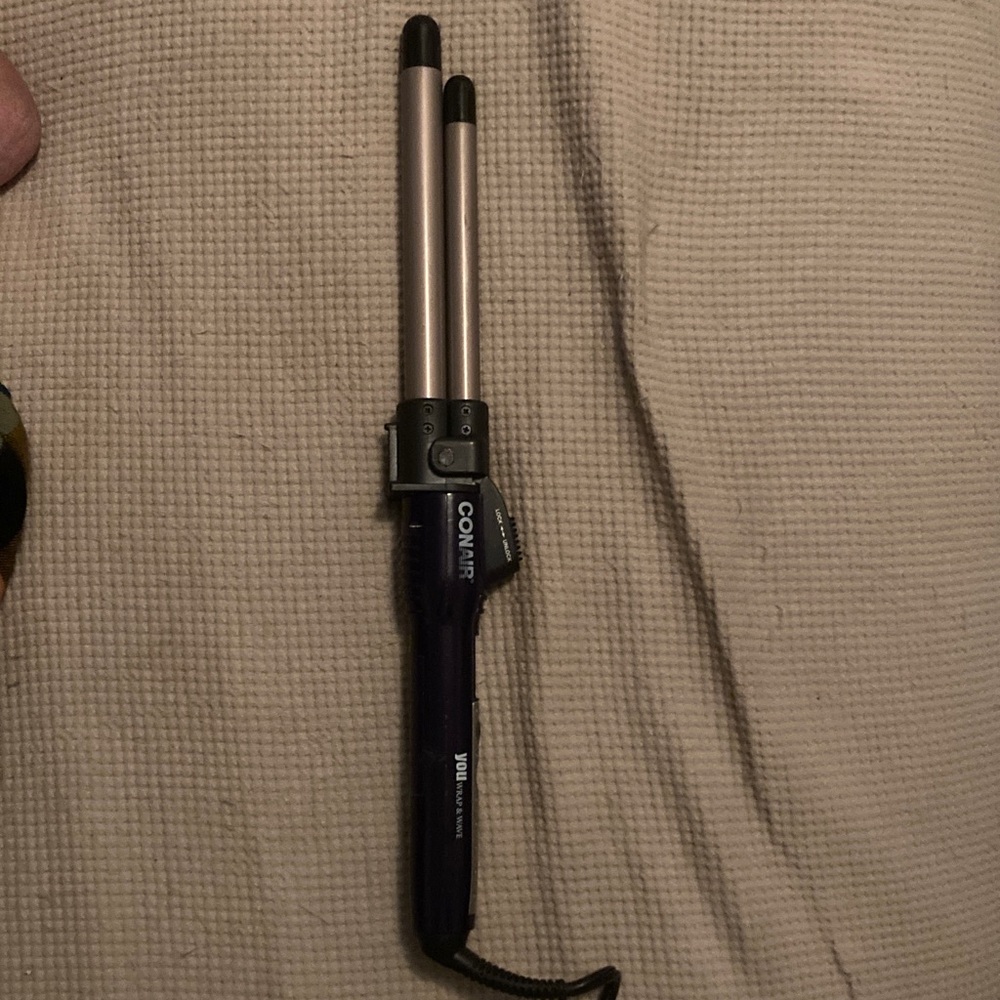 Conair Dual Barrel Curling Iron - Black and Silver